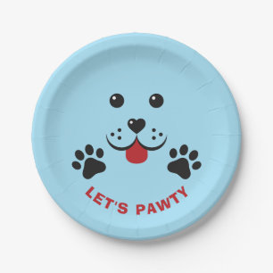 Puppy Dog Lets Pawty  Birthday Boy Paper Plate