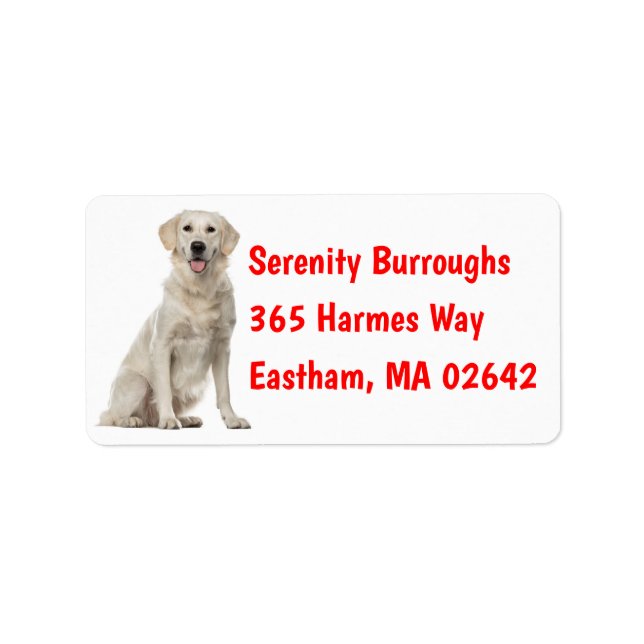 Puppy Dog Lover Cute Golden Retriever Label (Front)