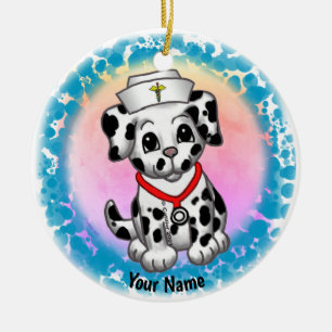 Puppy Dog Nurse Ceramic Ornament