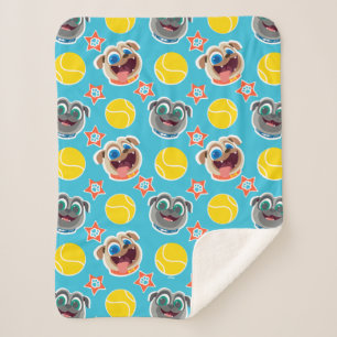 Puppy Dog Pals   Ball Pattern Sherpa Blanket