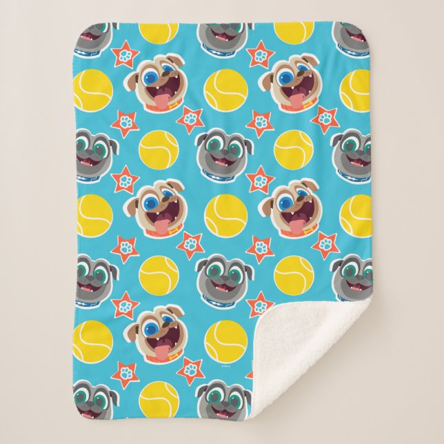 Puppy Dog Pals | Ball Pattern Sherpa Blanket (Front)