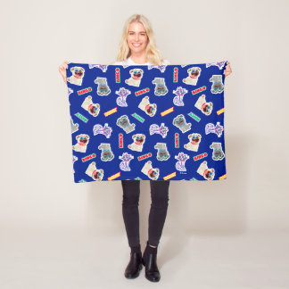 Puppy Dog Pals Blue Character Pattern Fleece Blanket