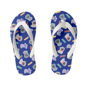 Puppy Dog Pals Blue Character Pattern Kid's Flip Flops