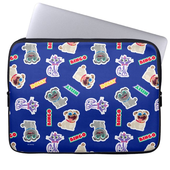 Puppy Dog Pals Blue Character Pattern Laptop Sleeve (Front)