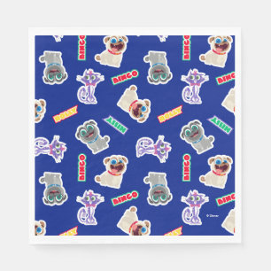 Puppy Dog Pals Blue Character Pattern Napkin