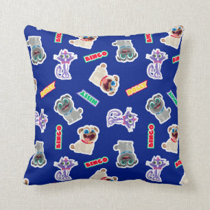 Puppy Dog Pals Blue Character Pattern Throw Pillow