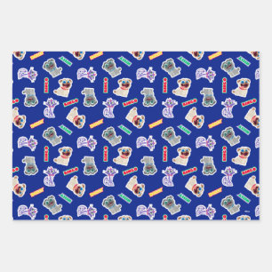 Puppy Dog Pals Blue Character Pattern Wrapping Paper Sheet