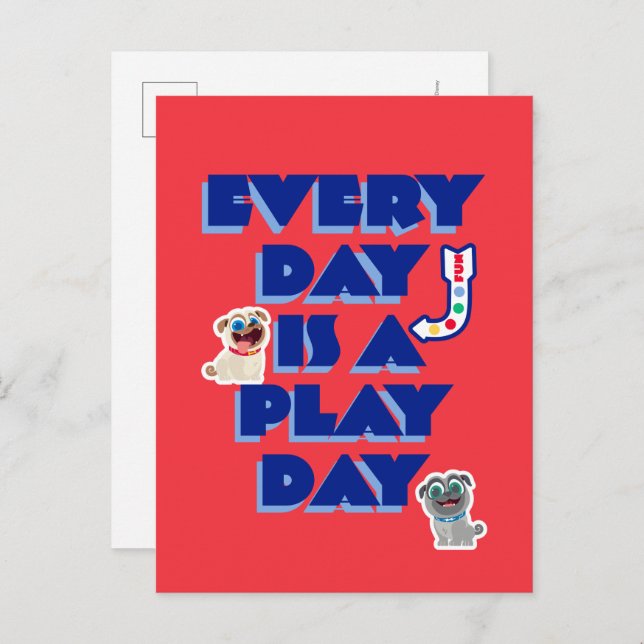 Puppy Dog Pals | Every Day is a Play Day Postcard (Front/Back)