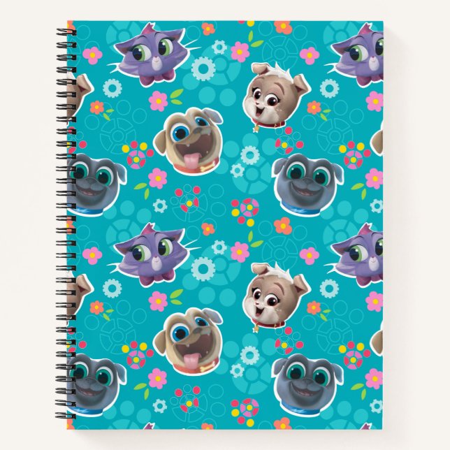 Puppy Dog Pals | Floral Pattern Notebook (Front)