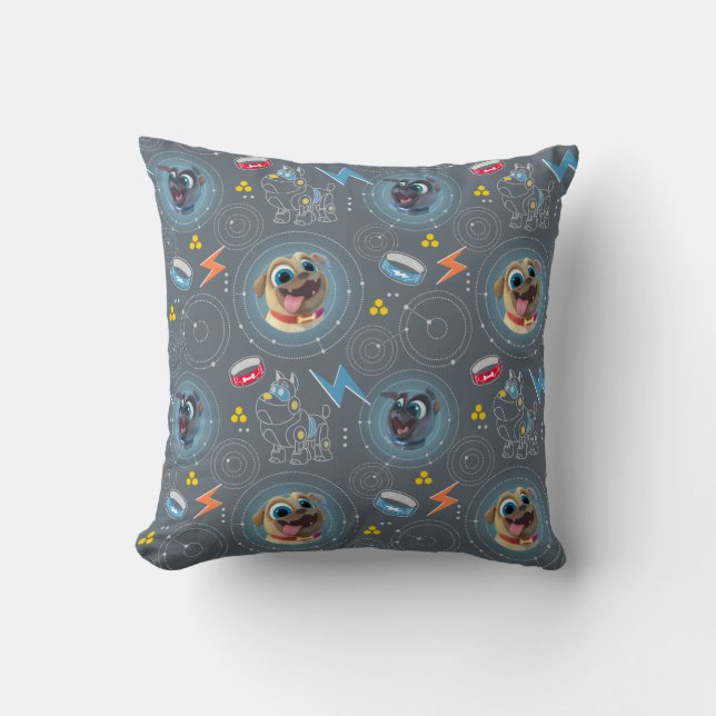 Puppy Dog Pals | Geared for Adventure Pattern Throw Pillow (Front)