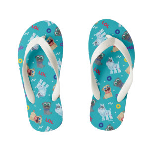 Puppy Dog Pals   OMG LOL Pattern Kid's Flip Flops