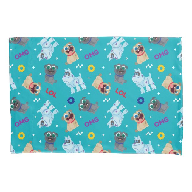 Puppy Dog Pals | OMG LOL Pattern Pillowcase (Front)