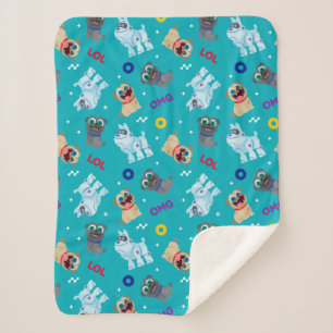 Puppy Dog Pals   OMG LOL Pattern Sherpa Blanket