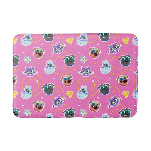 Puppy Dog Pals Pink Pattern Bath Mat (Front)