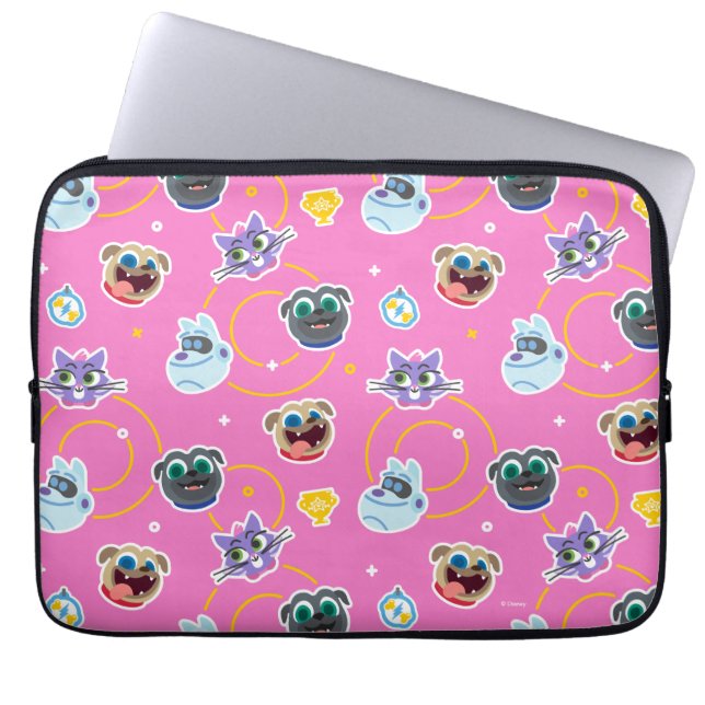 Puppy Dog Pals Pink Pattern Laptop Sleeve (Front)