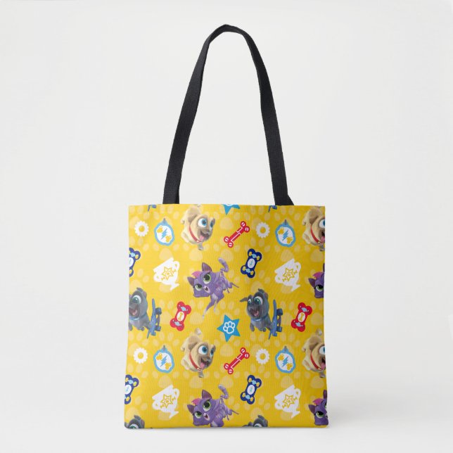 Puppy Dog Pals | Pug Power Pattern Tote Bag (Front)