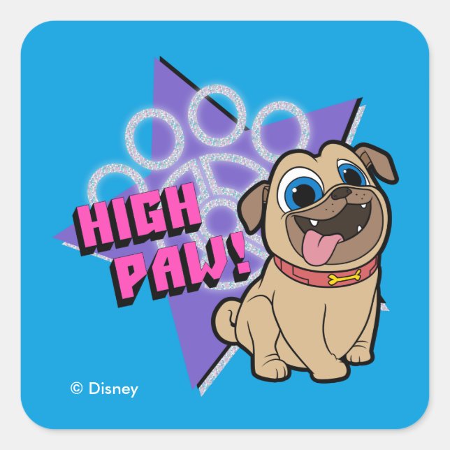 Puppy Dog Pals | Rolly - High Paw Square Sticker (Front)