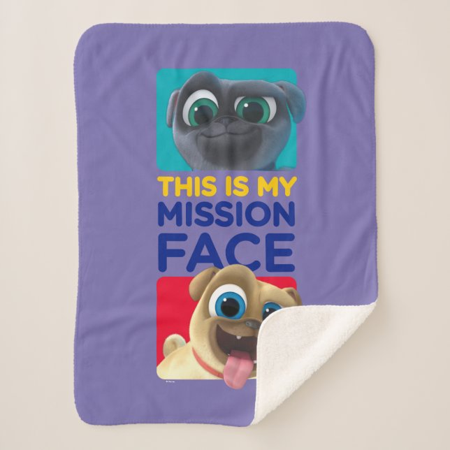 Puppy Dog Pals | This is my Mission Face Sherpa Blanket (Front)