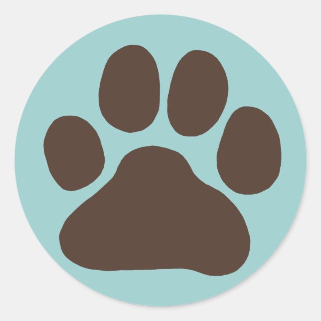 Puppy Dog Paw Print | Cute Canine Pawprint Classic Round Sticker (Front)