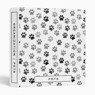 Puppy Dog Paw Print Pattern   Pet Records Binder