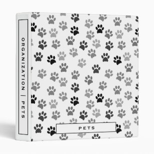 Puppy Dog Paw Print Pattern   Pet Records Binder