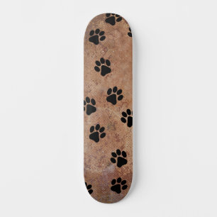 Puppy Dog Paw Prints in Sand Skateboard / Wall Art
