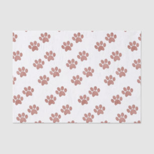 Puppy Dog Paw Prints Trendy Rose Gold Tissue Paper