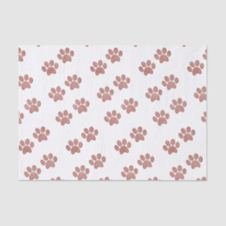 Puppy Dog Paw Prints Trendy Rose Gold Tissue Paper