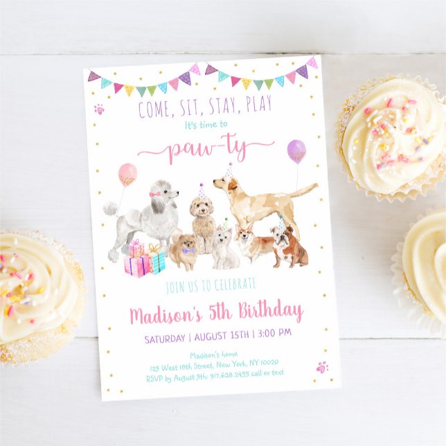 Puppy Dog Paw-ty Birthday Invitation (Creator Uploaded)