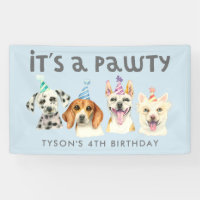 Puppy Dog Pawty Birthday Party Watercolor