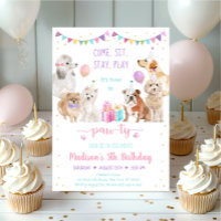 Puppy Dog Pink Gold Girl Paw-ty Birthday