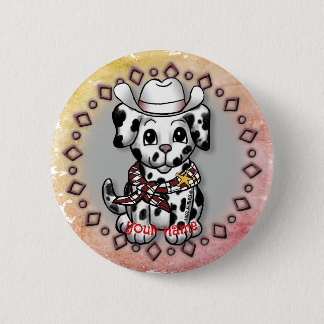 Puppy Dog Sheriff  2 Inch Round Button (Front)