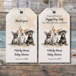 Puppy Dog Tails Baby Boy Baby Shower Gift Tags