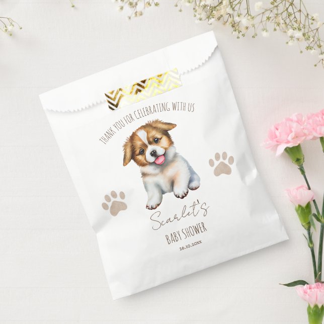 Puppy dog themed baby shower favours customized favour bag (Sealed)