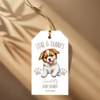 Puppy dog themed baby shower thank you favour