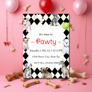 Puppy Dog Themed Party Invitation