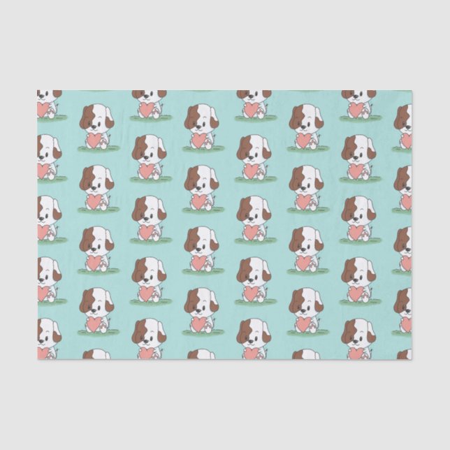 Puppy Dog With A Heart Tissue Paper (Front)