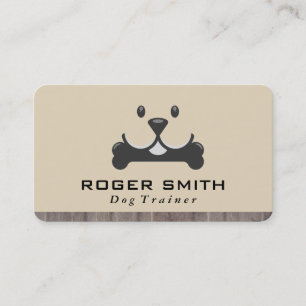 Puppy Dog with Bone Logo   Pet Care Business Card