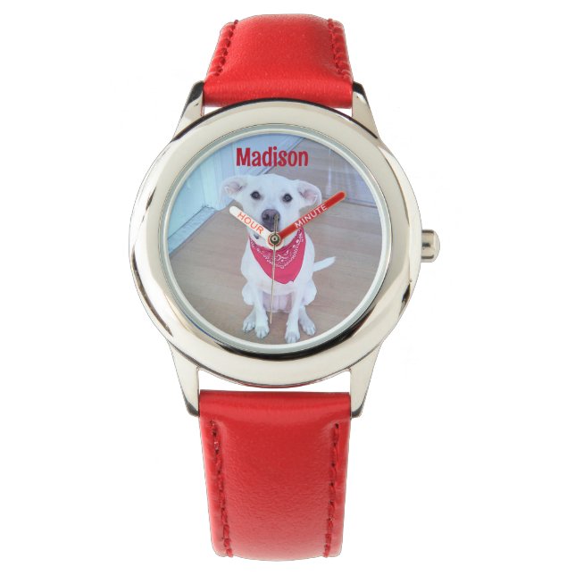 Puppy Dog With Funny Ears Sticking Out Christmas Watch (Front)