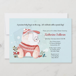 Puppy Dog With Glasses Baby Shower Invitation