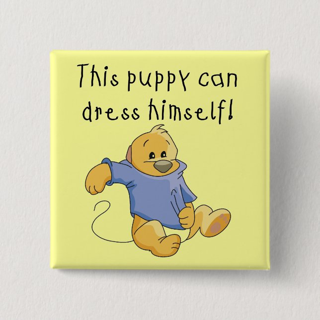 Puppy Dress Up Tshirts and Gifts 2 Inch Square Button (Front)