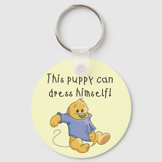 Puppy Dress Up Tshirts and Gifts Keychain (Front)