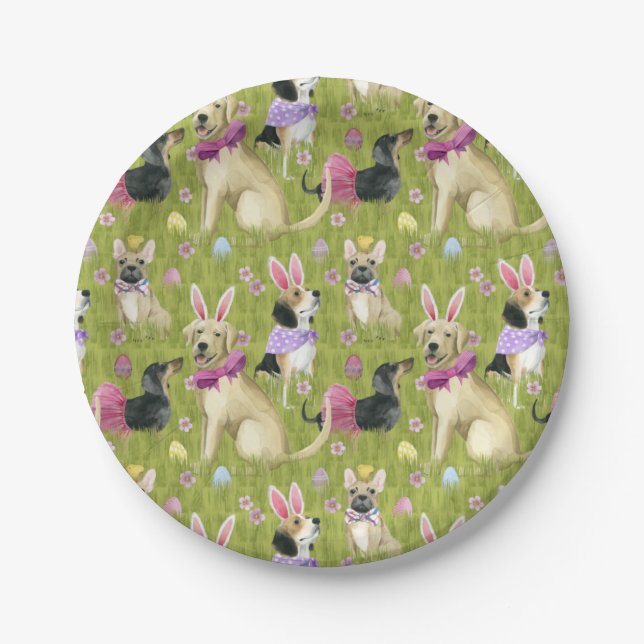 Puppy Easter Collection Paper Plate (Front)