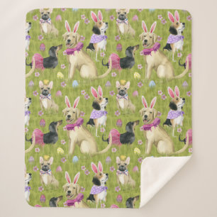 Puppy Easter Collection Sherpa Blanket