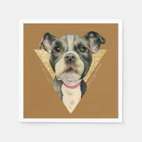 "Puppy Eyes" Pit Bull Dog Watercolor Painting 3