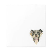 "Puppy Eyes" Pit Bull Dog Watercolor Painting 4