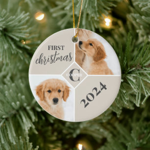 Puppy First Christmas 2 Photo  Ceramic Ornament
