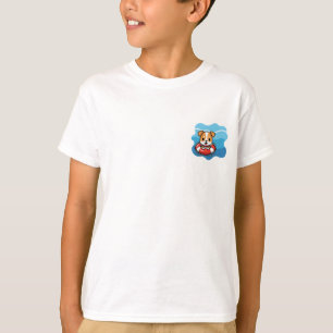 Puppy Floating in Red Swim Ring Kids T-Shirt