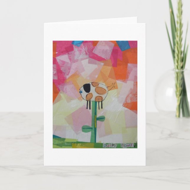 Puppy Flower Card (Front)