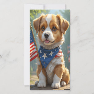 Puppy Fourth of July card
